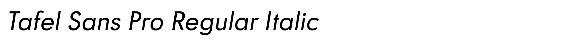Tafel Sans Pro Regular Italic image